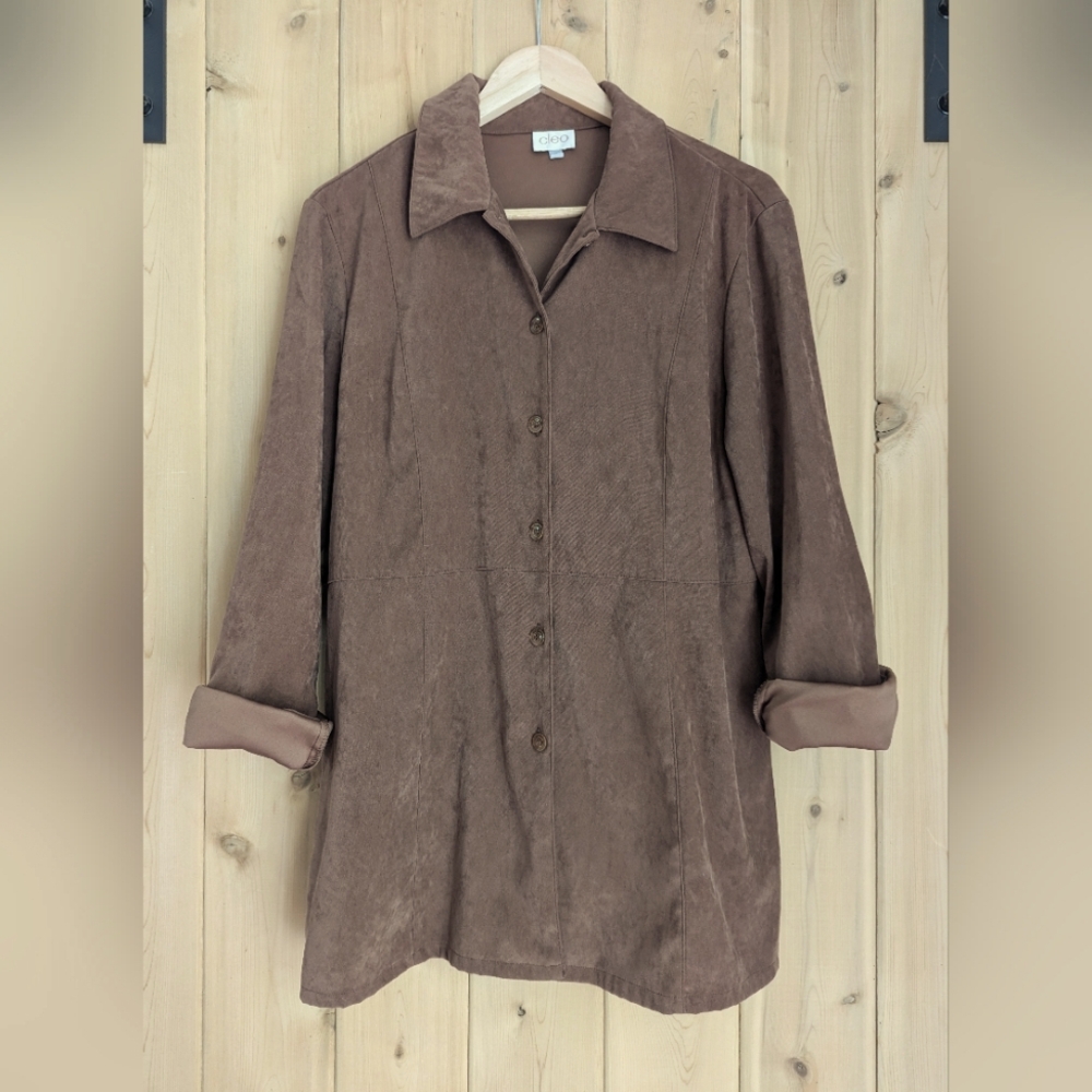 Retro Cleo Faux Suede Overshirt